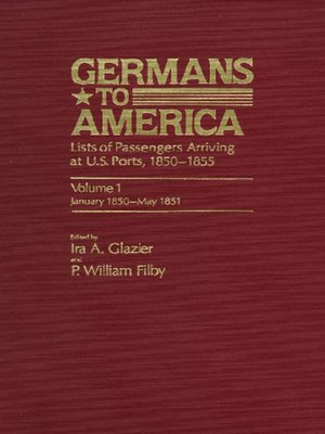 cover image of Germans to America, Volumes 1-6